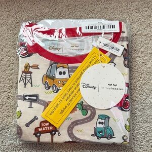 Little Sleepies Cars Pajama Set - Red and Cream